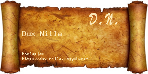 Dux Nilla névjegykártya